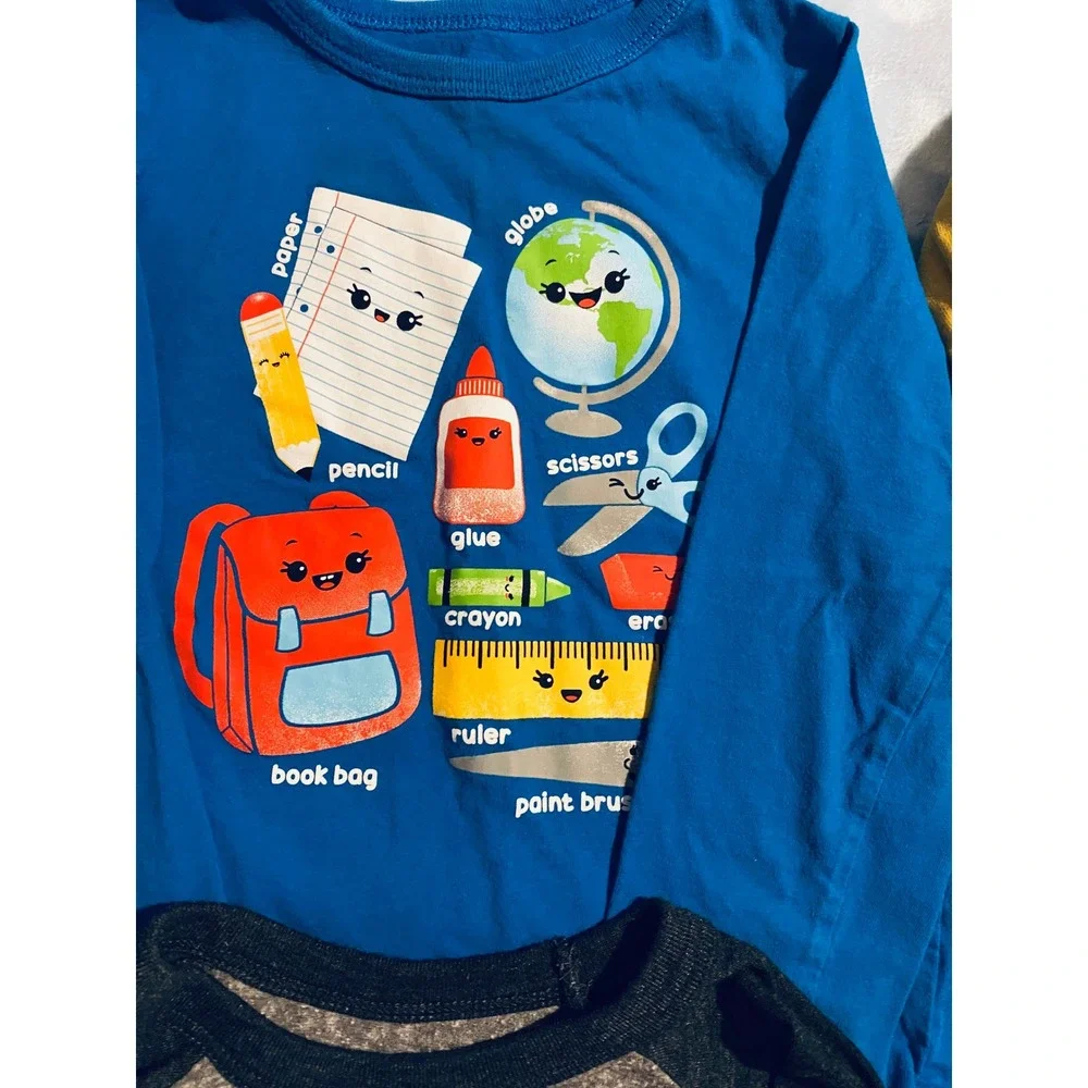 Toddler Boys 2T 3T Long Sleeve Graphic Tee Lot Carters Paw Patrol School Moose